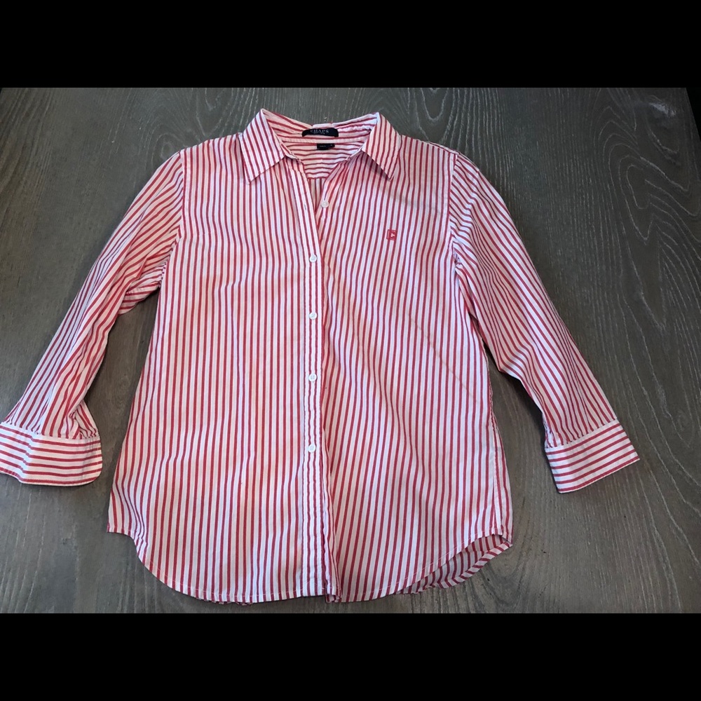 Chaps 3/4 length sleeve button down